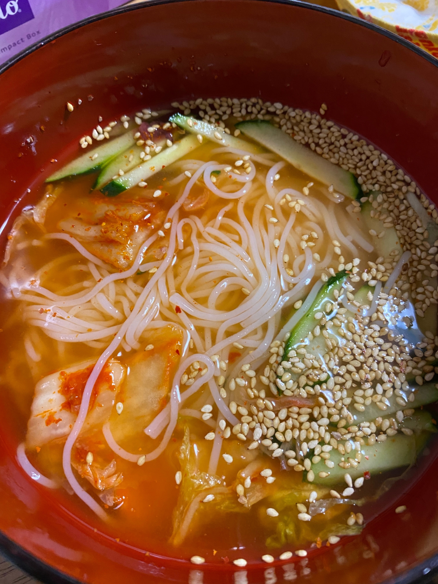 素麺で韓国風冷麺