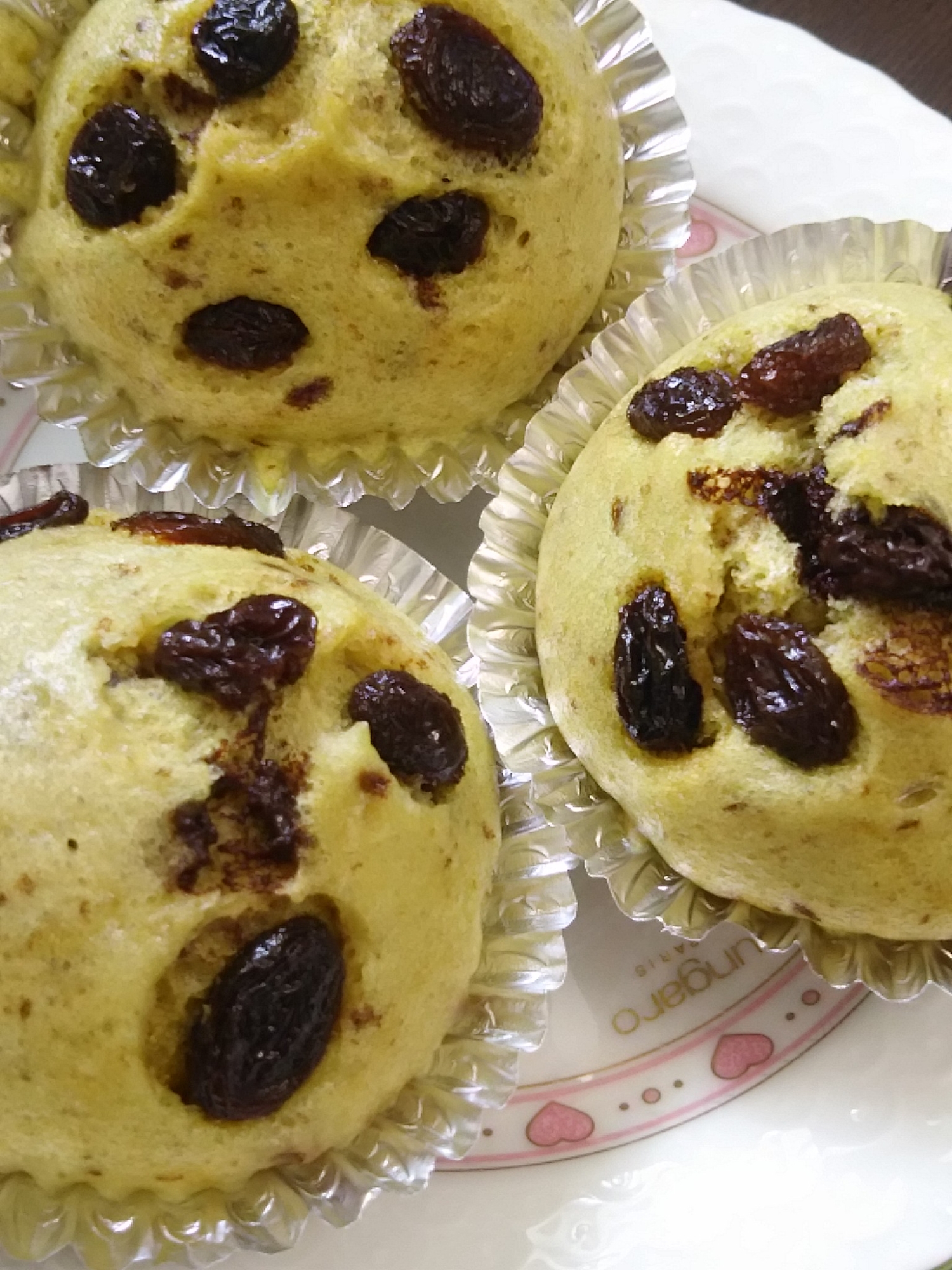 チョコレートとレーズンのお茶蒸しパン(^^)