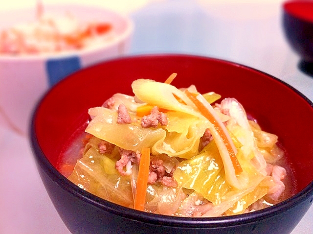 簡単♪残り物野菜と春雨のボリューム味噌汁