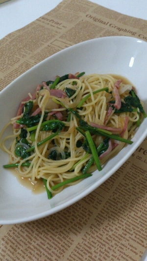 料理男子のほうれん草バター和風パスタ