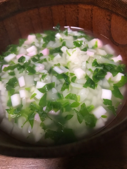 冷ご飯で簡単♪松茸お吸い物の素で七草粥