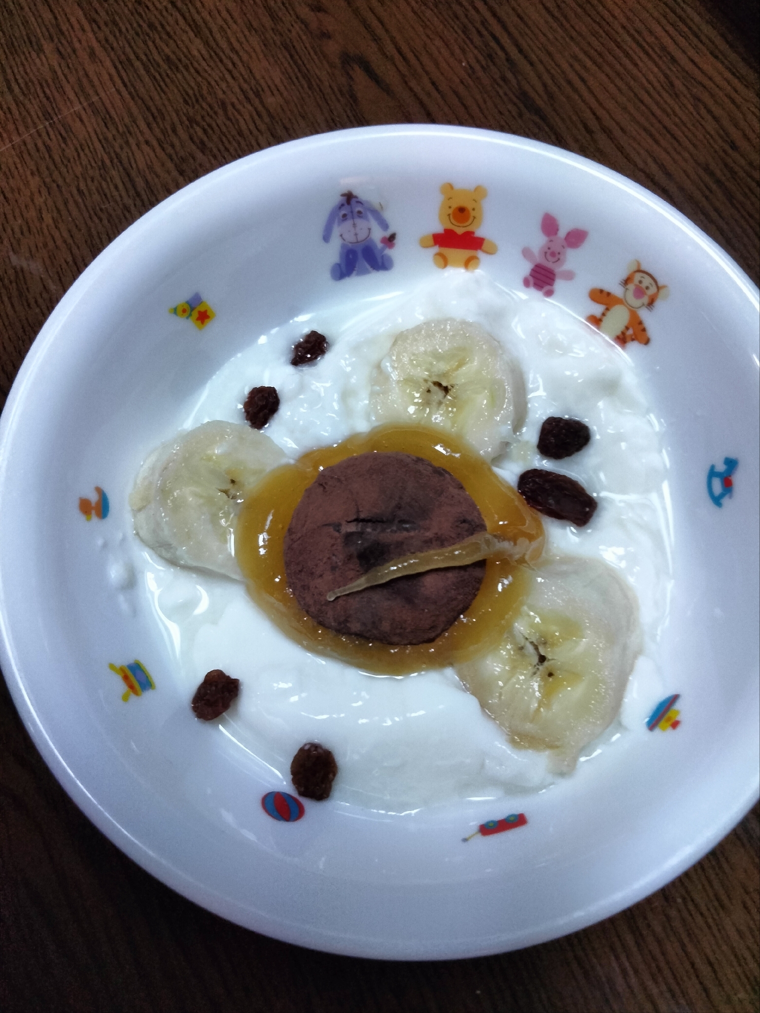 今日のヨーグルト♡チョコトリュフ&バナナ