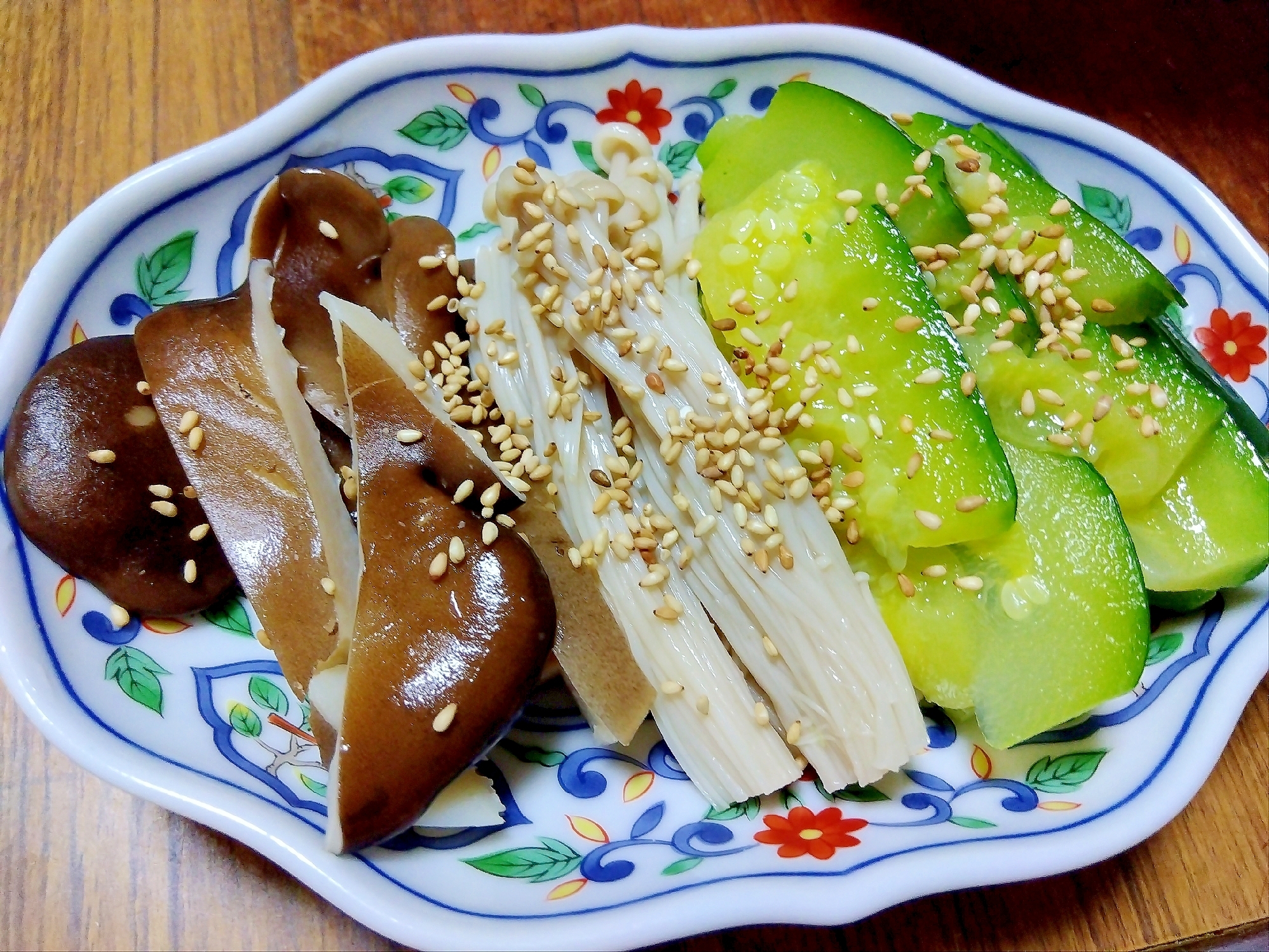 ズッキーニ&えのき&椎茸の胡麻和え