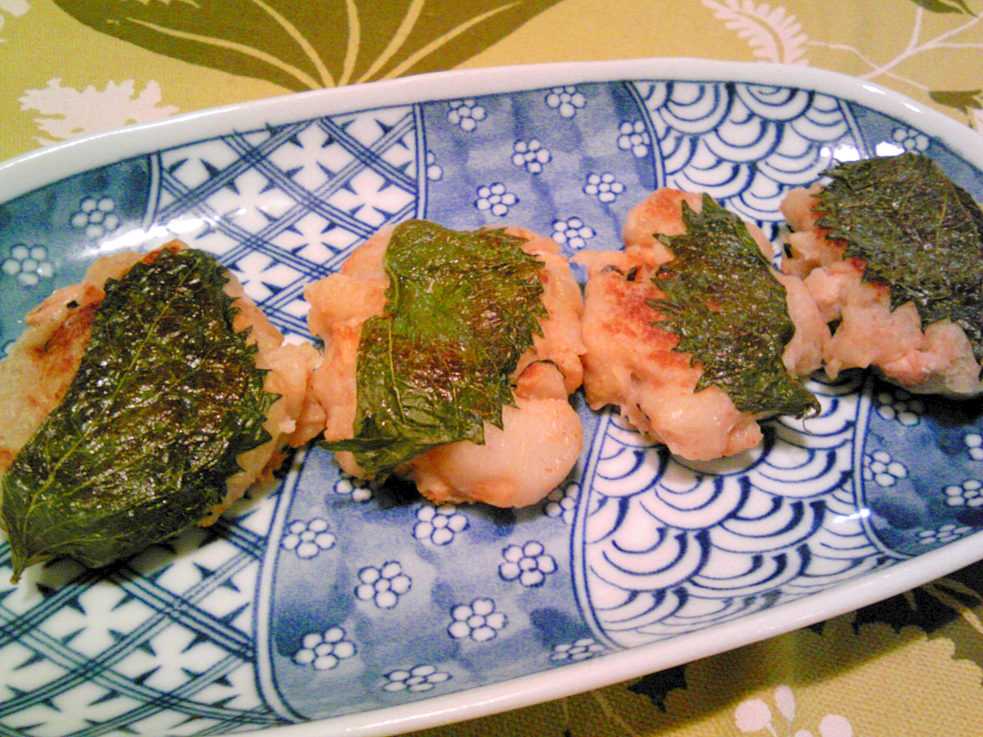 里芋の鮭・明太・大葉焼き