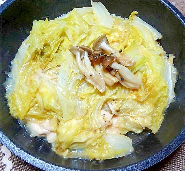 鶏むね肉と白菜の重ね蒸し