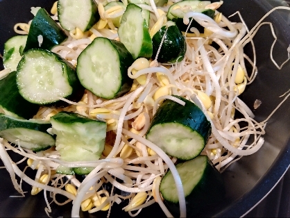 風味最高♡レンジ♡もやしときゅうりの海苔ごまナムル