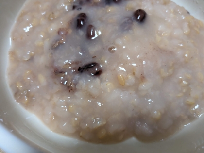 なめこ雑炊☆もち麦入りご飯で