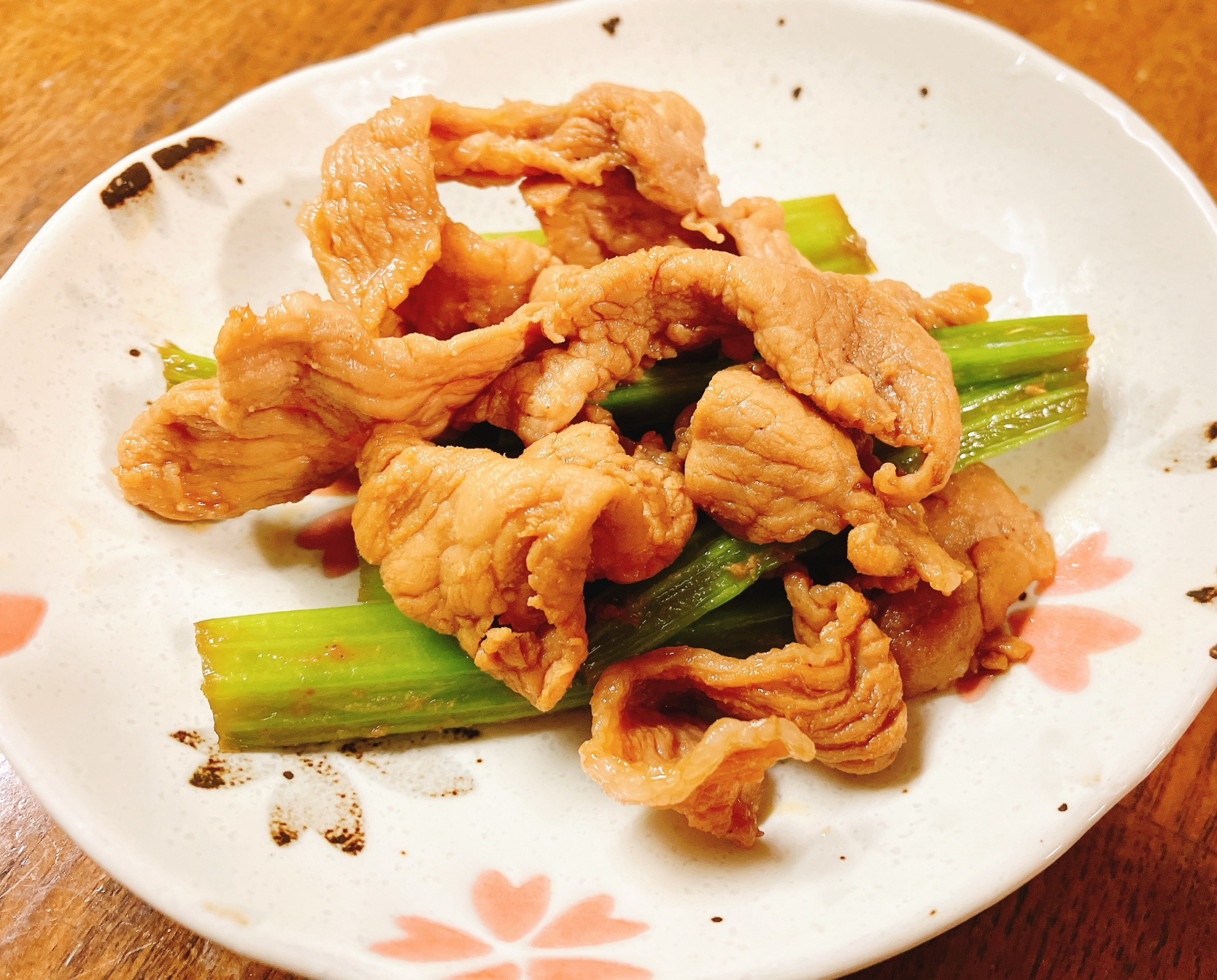 葉ごぼうと豚肉の甘辛炒め