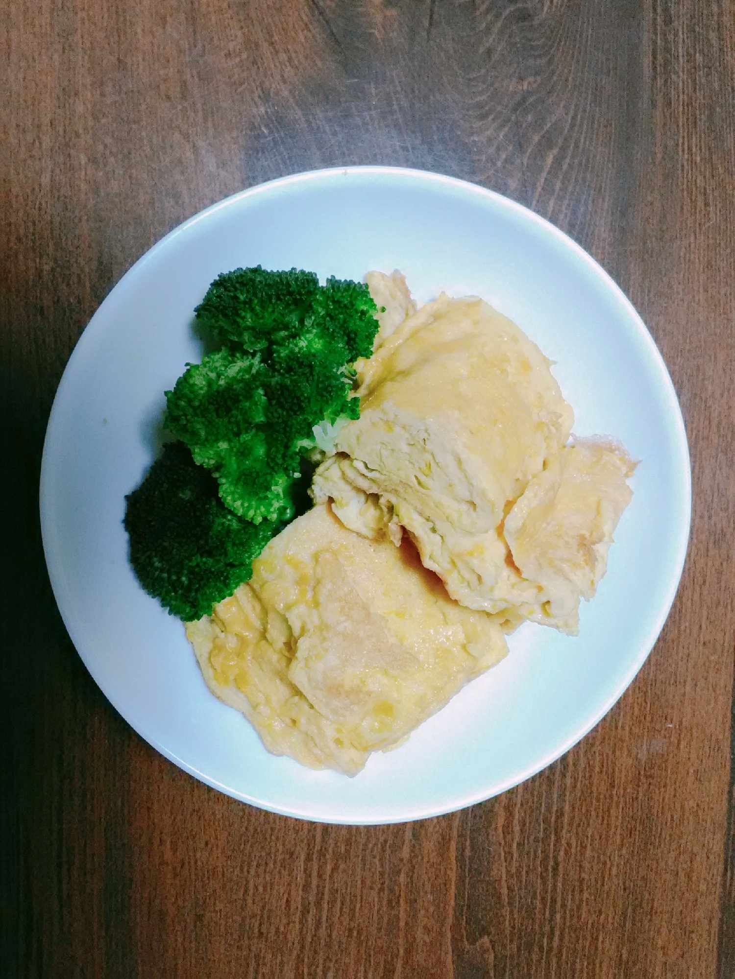 コーン入り卵焼きと蒸しブロッコリー