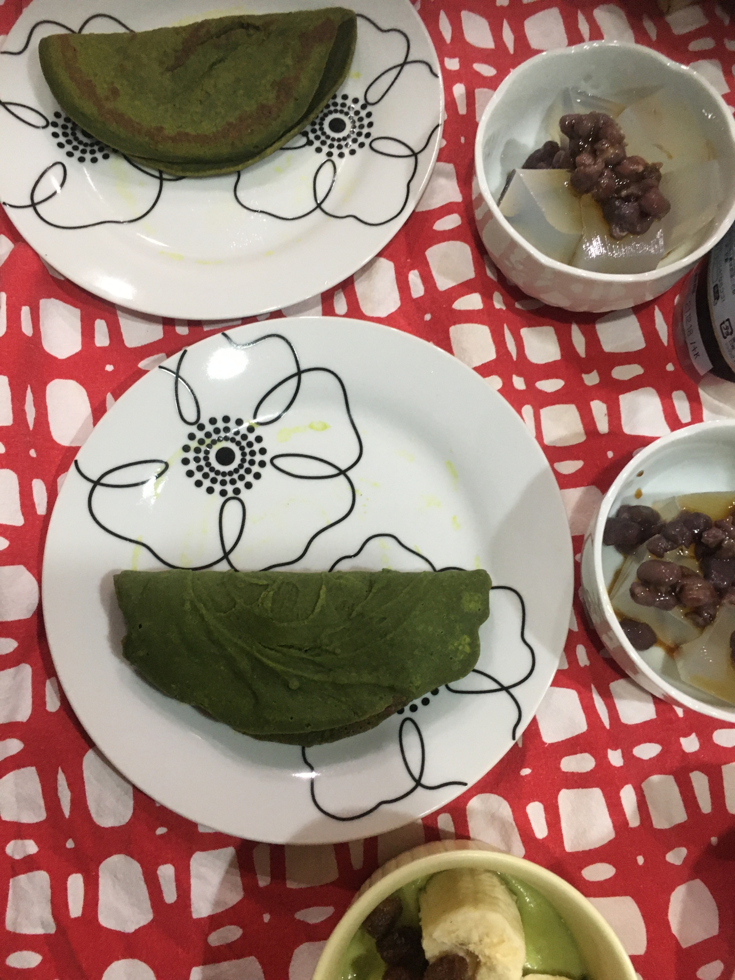 抹茶と小豆のオムレット