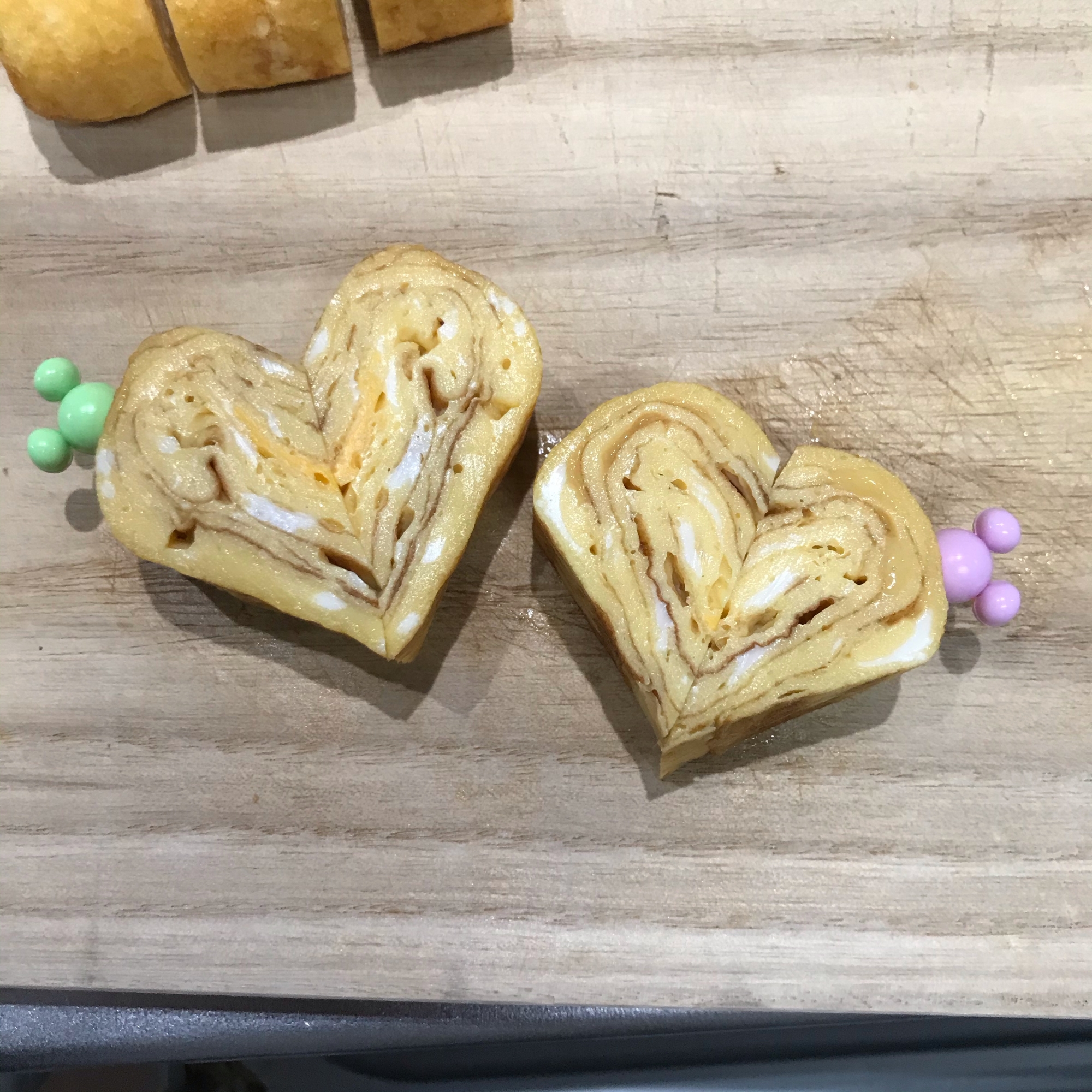 卵焼きの飾り切り＊ハート型