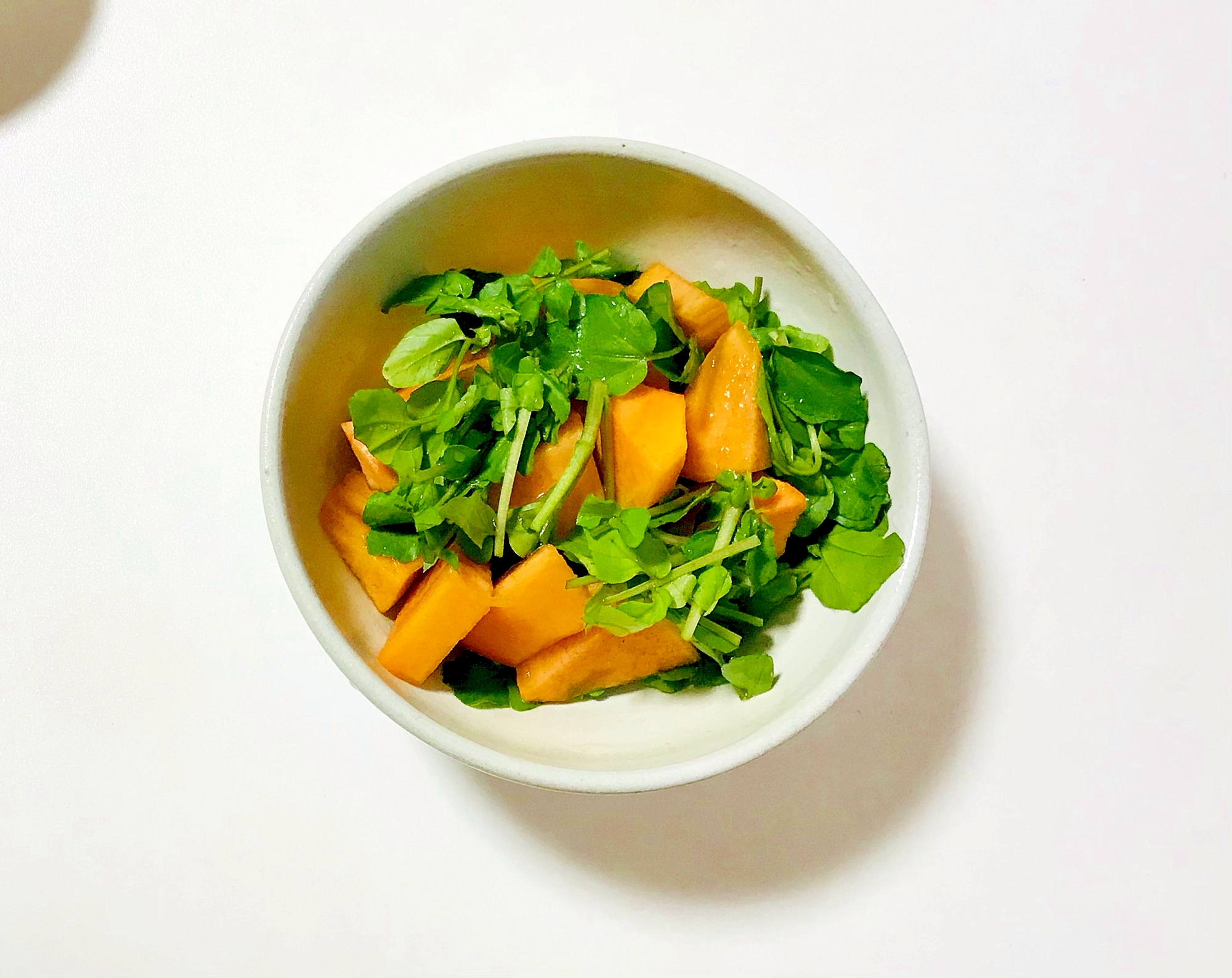 柿とクレソンの簡単サラダ