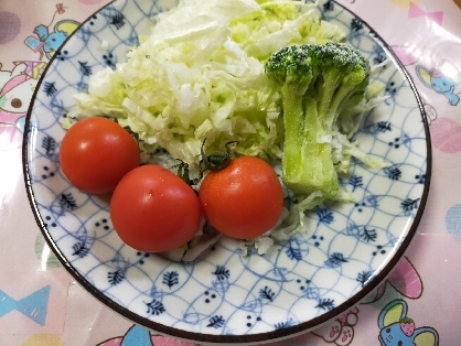 野菜とある物で作りました(ฅ'ω'ฅ)ありがとうございます(*^^*ゞ