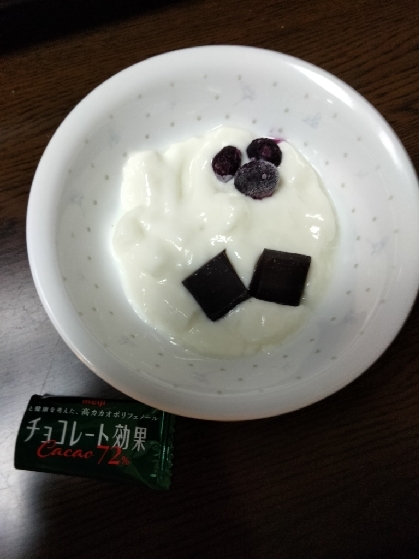 ぶどうチョコ♪ヨーグルト•.¸¸¸.☆ෆ˚*