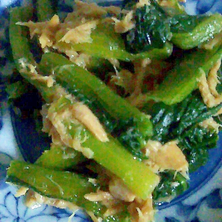 小松菜とツナの蒸し煮