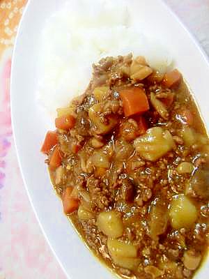 大きめ野菜のキーマカレー