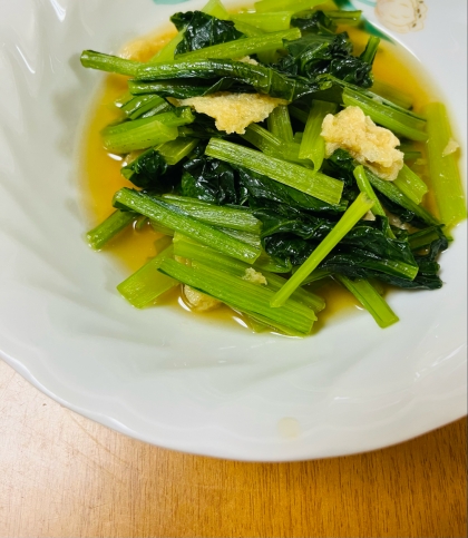 ごま油が香る♪小松菜と油揚げのお浸し♪