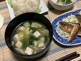 青梗菜と豆腐の中華スープ