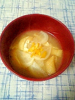 ☆かぶ揚げの柚子味噌汁☆