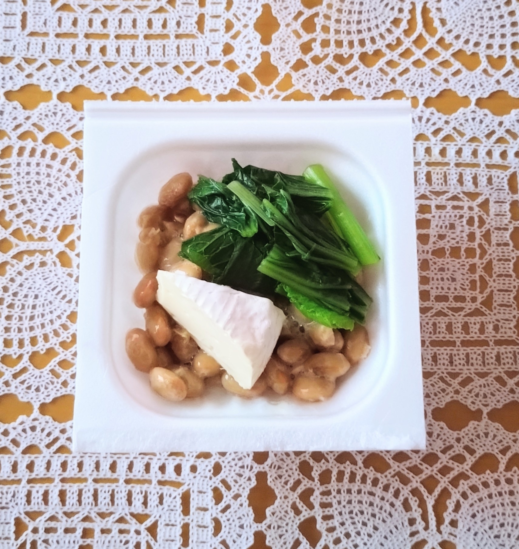 小松菜とカマンベールの納豆☆