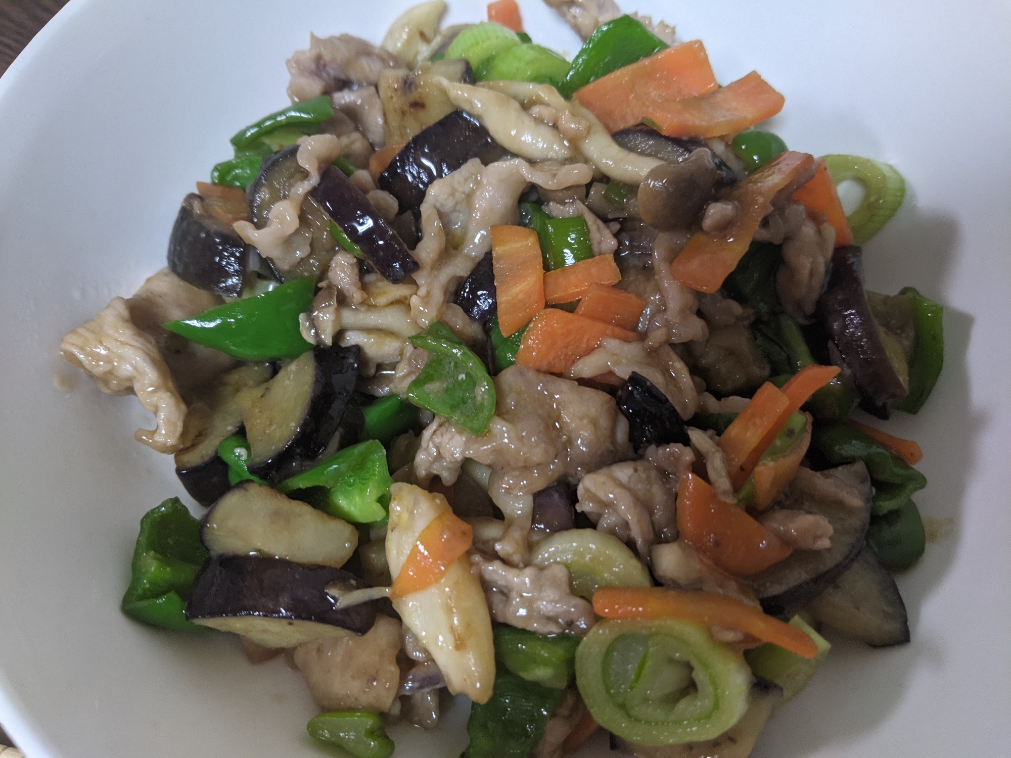 豚肉 ナス ピーマン 白ネギ 人参 しめじの味噌炒 レシピ 作り方 By Chun 楽天レシピ 豚肉 ナス ピーマン 白ネギ 人参 しめじの味噌炒 レシピ 作り方 By Chun 楽天レシピ