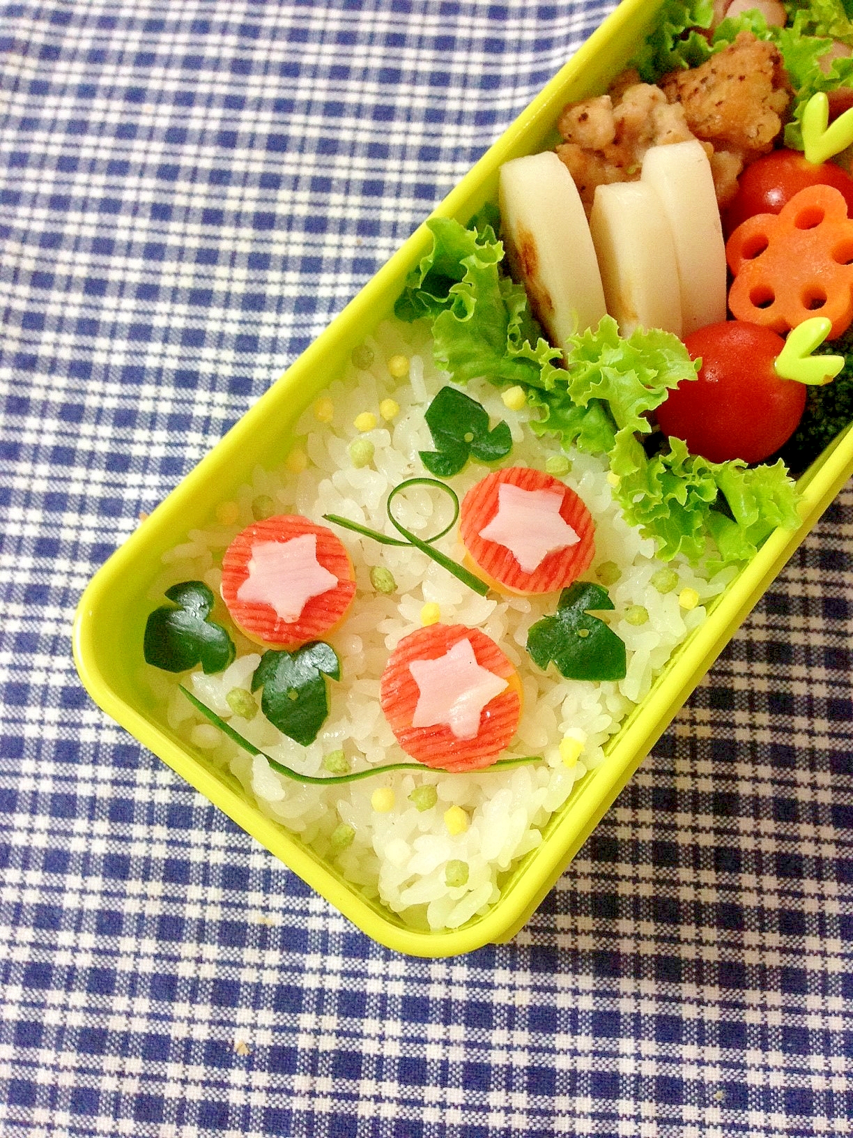 簡単キャラ弁 カニカマｄｅあさがおのお弁当 レシピ 作り方 By Cherry05 楽天レシピ