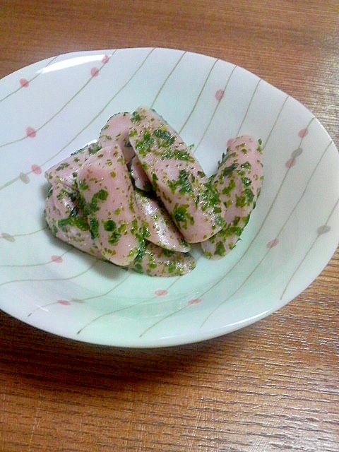 魚肉ソーセージの青海苔和え（＾＾）