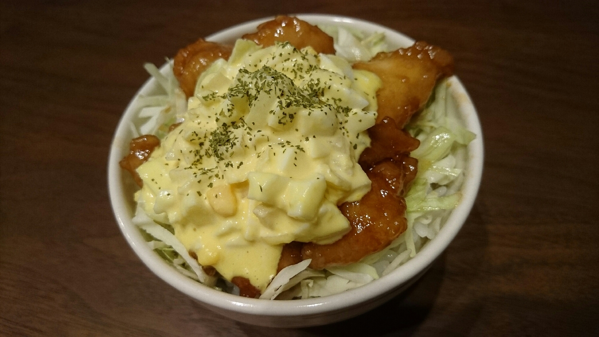 鶏むね肉の照り焼き＆タルタルソース丼