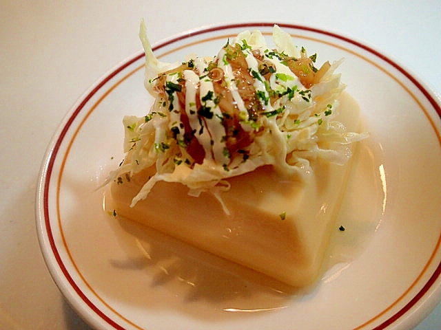 白菜となめたけの卵豆腐