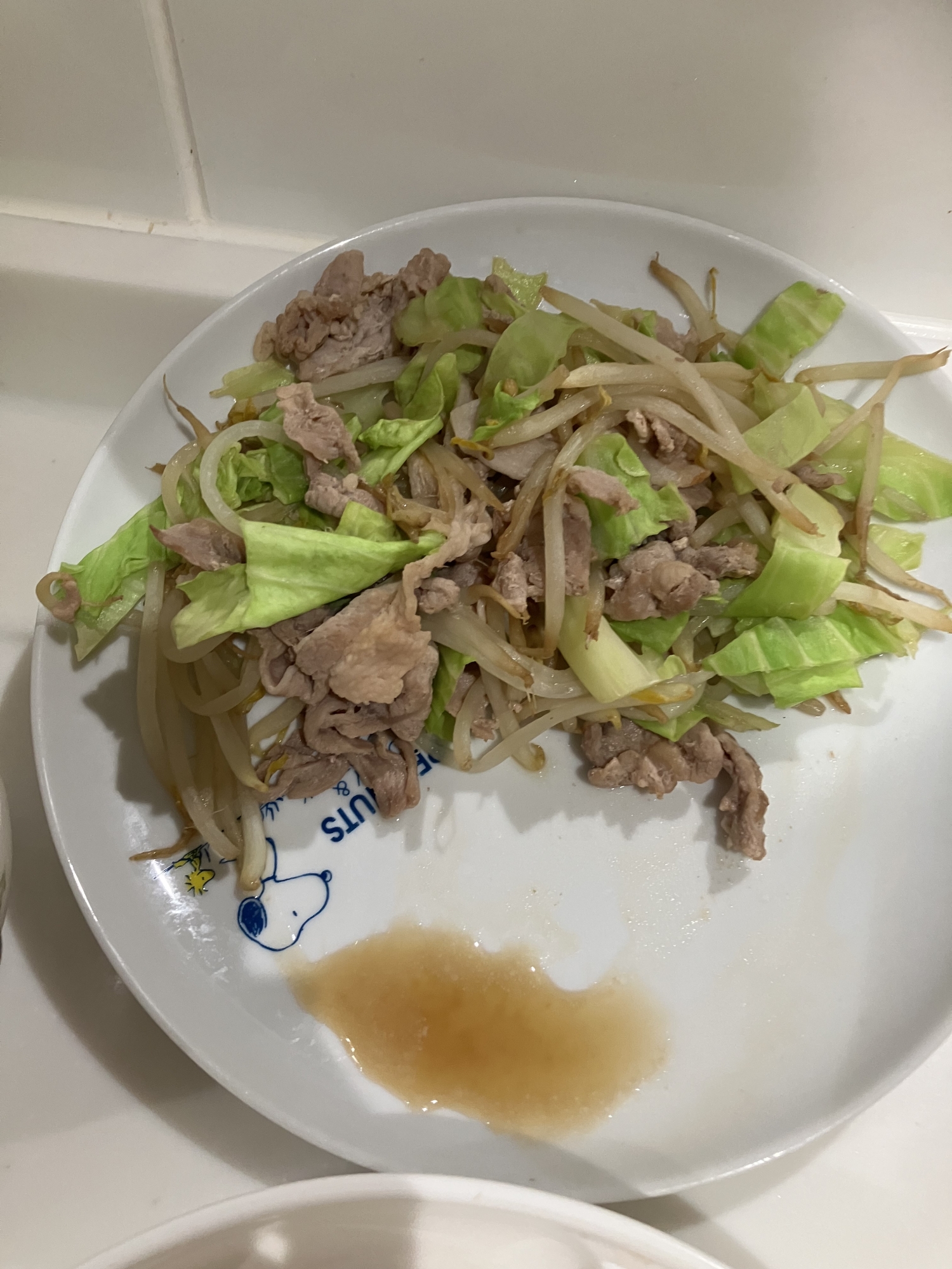 もやしとキャベツのポン酢炒め