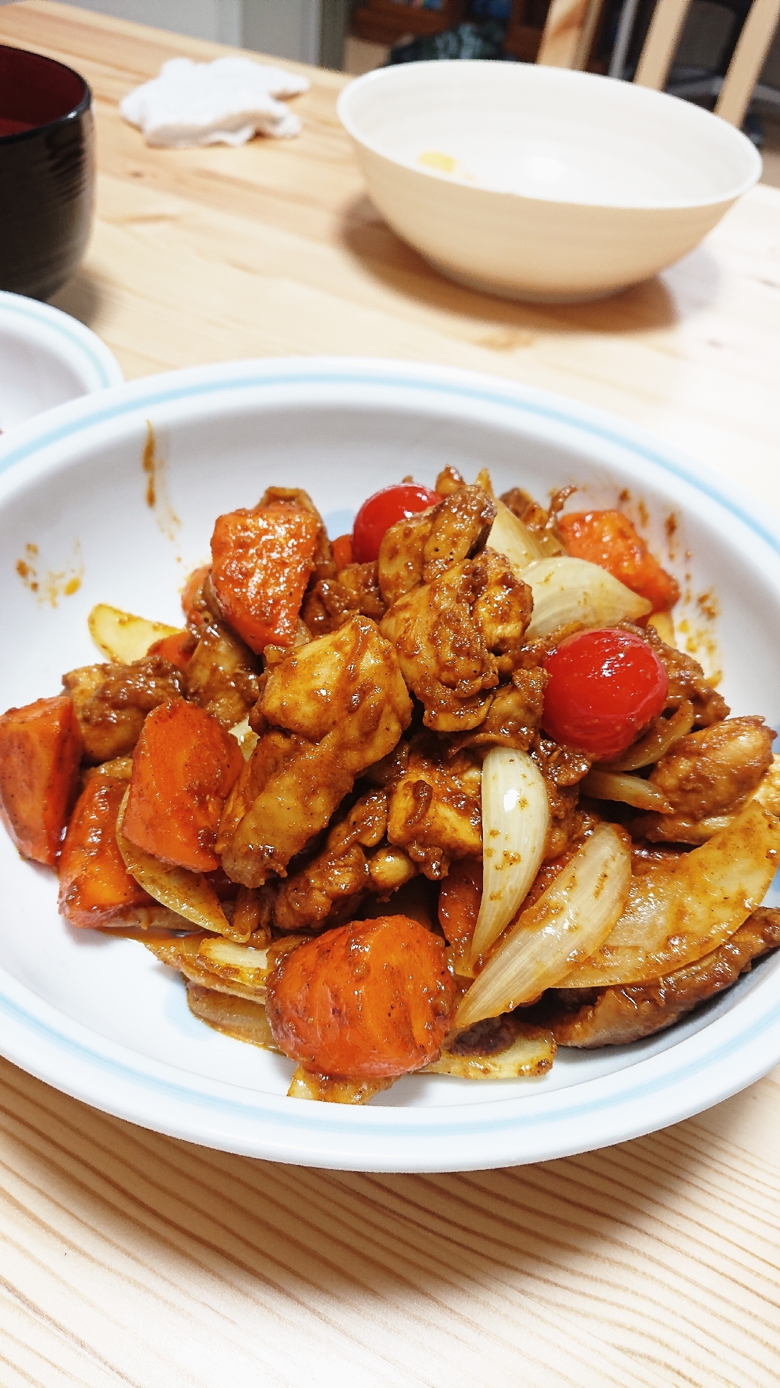 鶏もも肉と野菜のカレー炒め