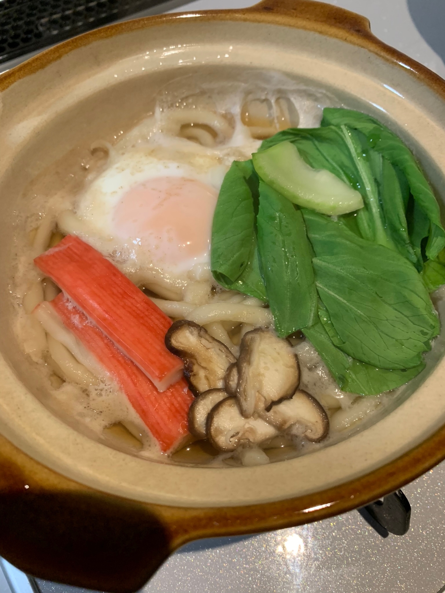 カニカマで煮込みうどん