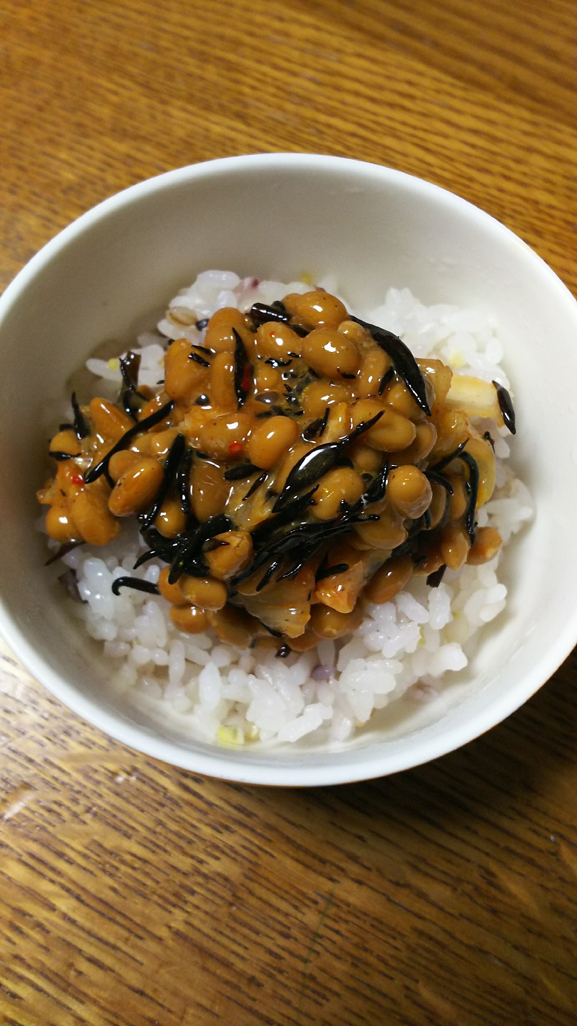 ひじき&キムチの納豆ご飯