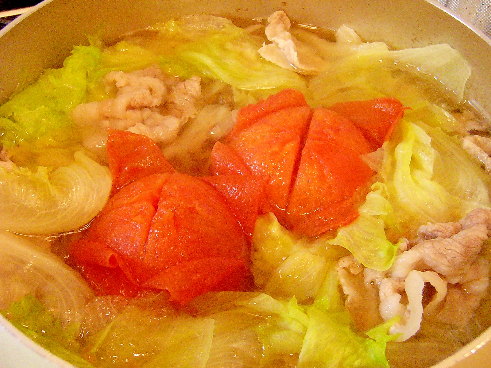 レタス トマト 豚肉で鍋 レシピ 作り方 By バーバプチ 楽天レシピ