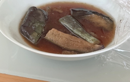 レンジで作る　茄子の煮浸し