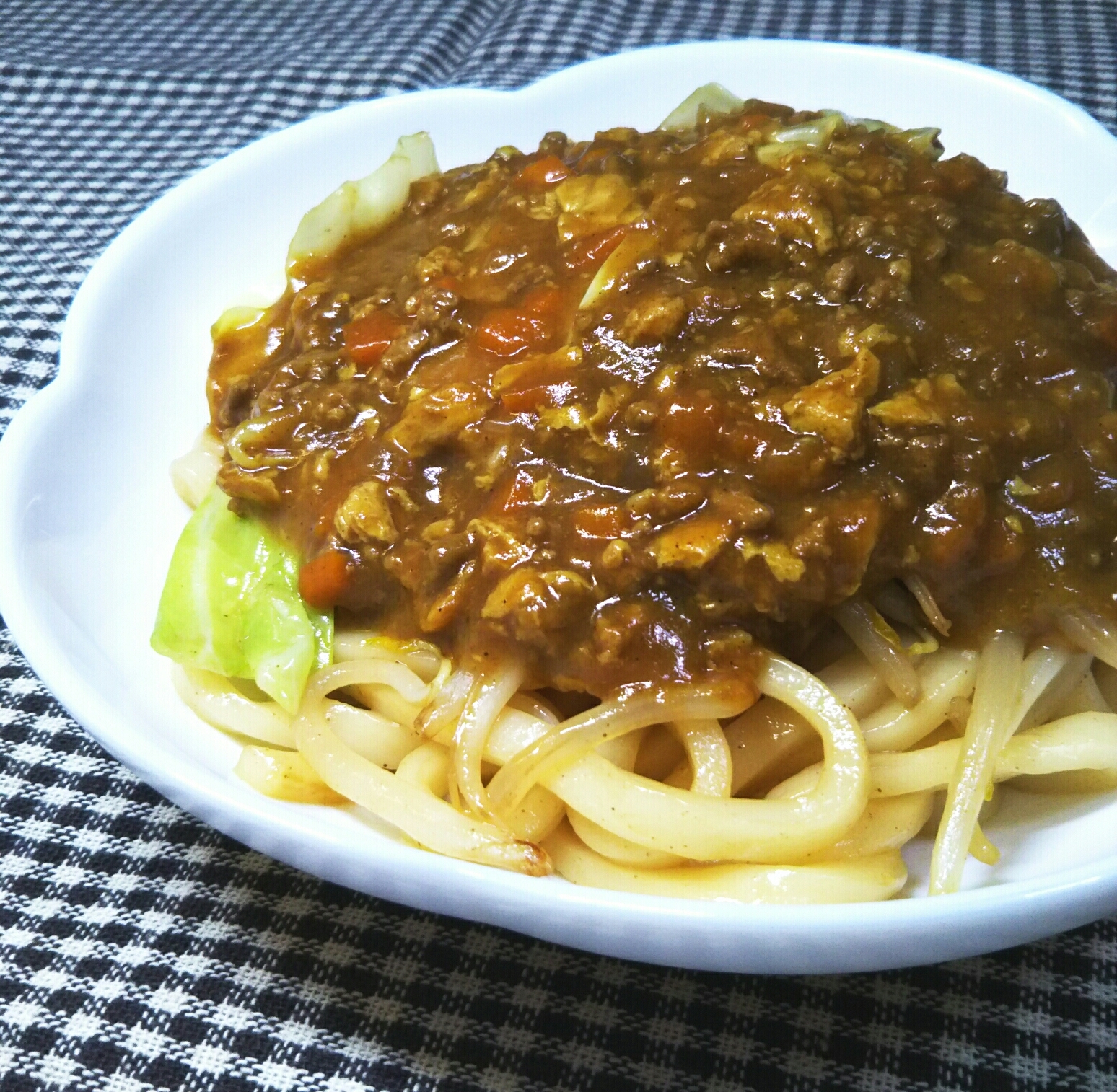 カレーリメイク☆汁なしカレーうどん