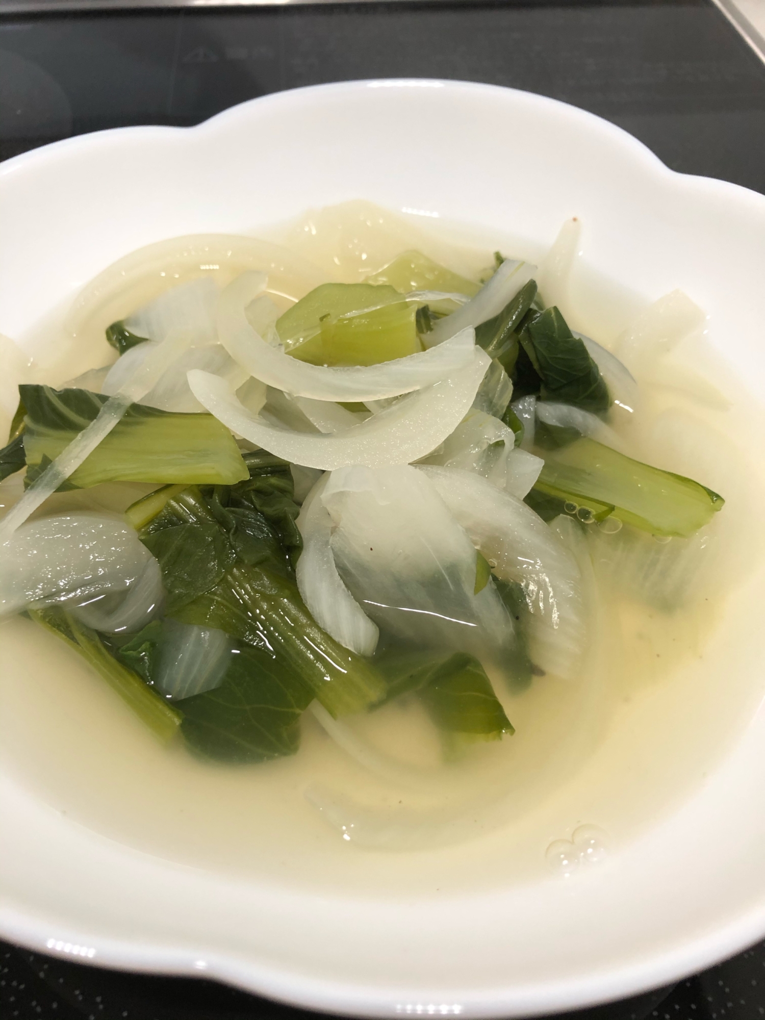 青梗菜と新玉名中華スープ