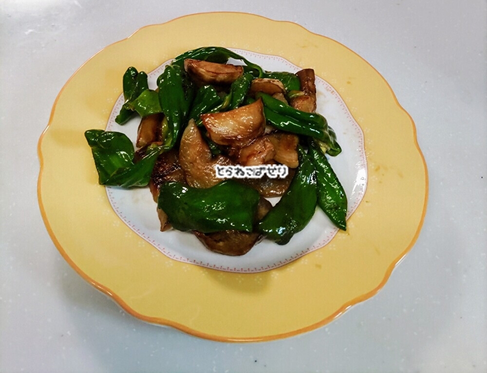 とろっとなすとピーマンの甘辛炒め煮