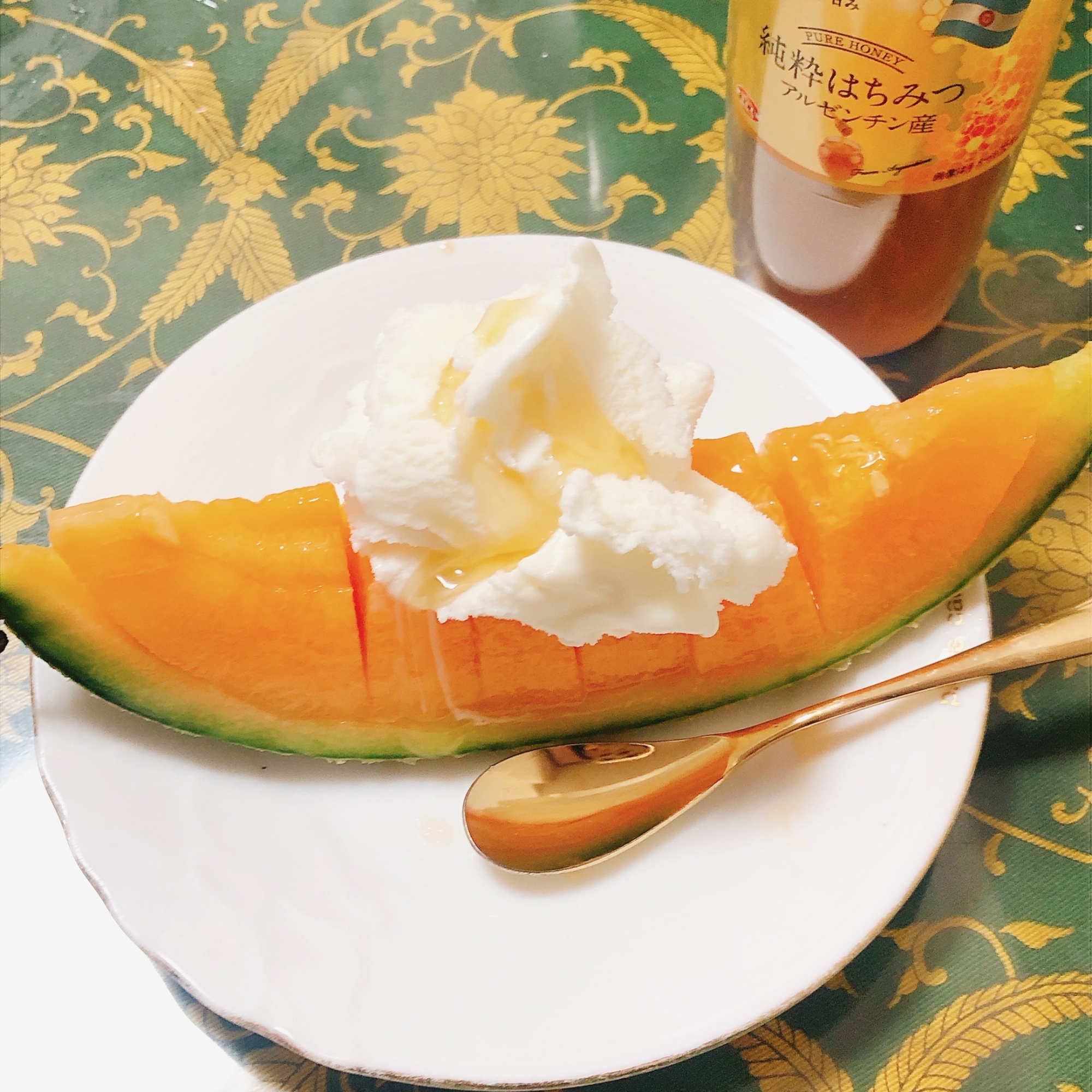 牛乳アイス&はちみつメロン