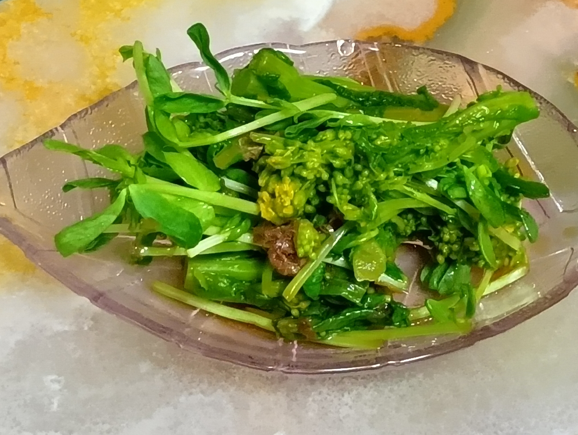 菜の花と豆苗 de おひたし