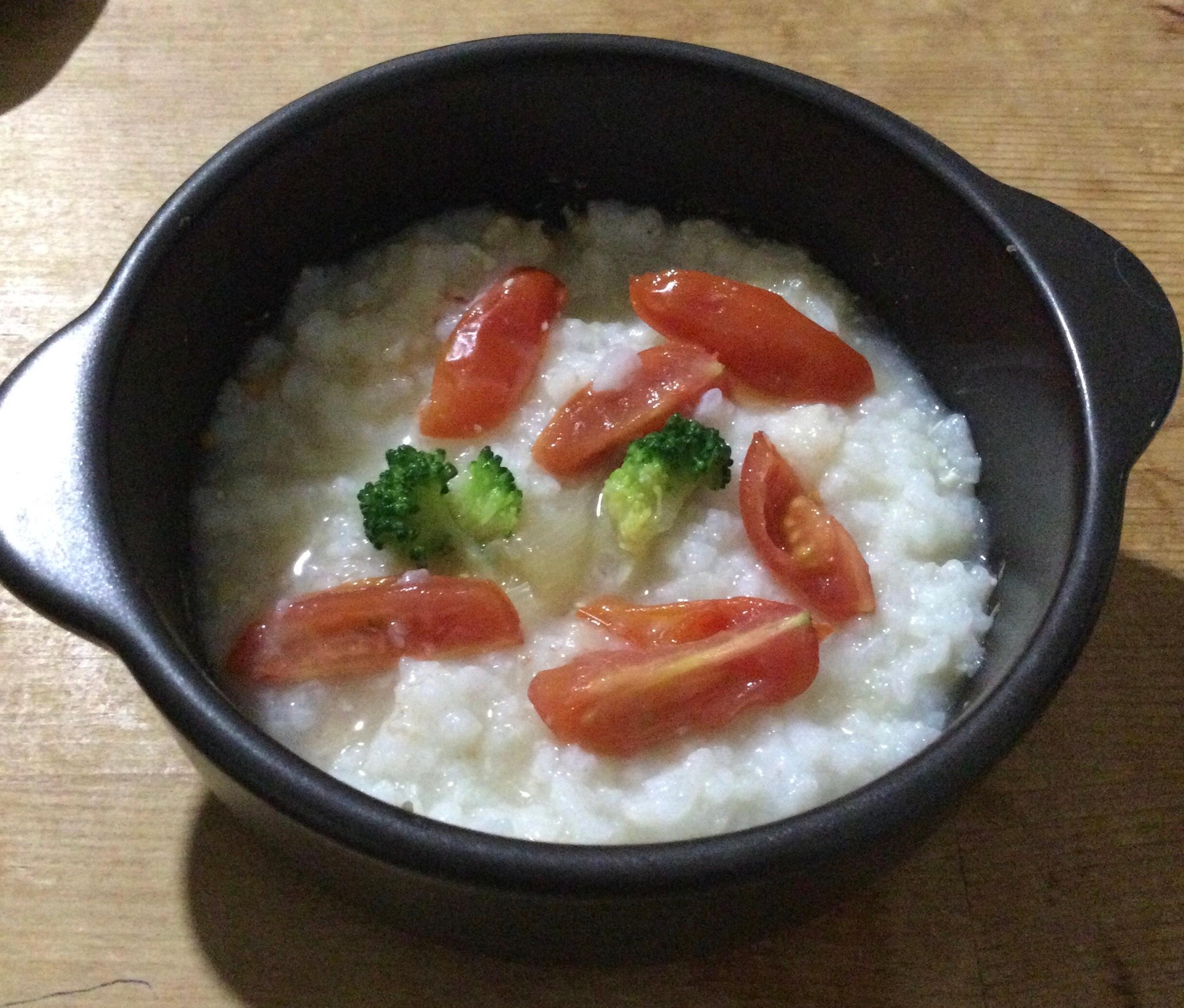 ブロッコリーミニトマト入りおじや♪