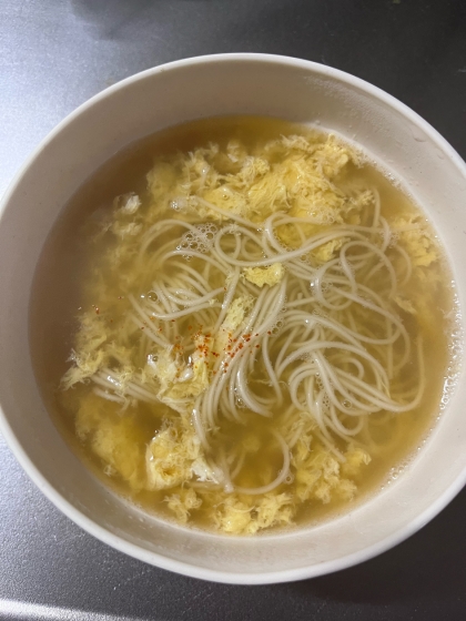 麺つゆで簡単(o^^o)溶き卵のにゅうめん♪