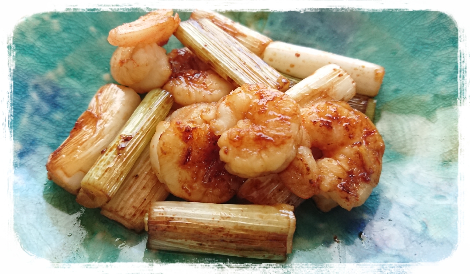 おつまみ☆長ネギとむきエビの焼き鳥のタレ炒め