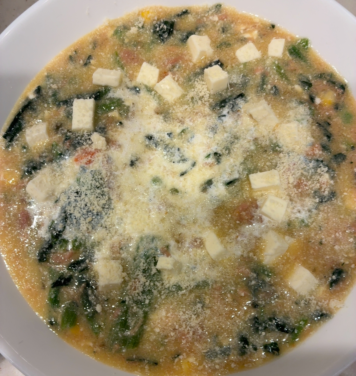 レンチンでツナほうれん草の卵蒸し。No.1137