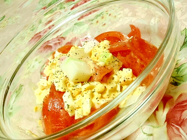 ❤蒲鉾とトマトとゆで卵のマヨネーズサラダ❤