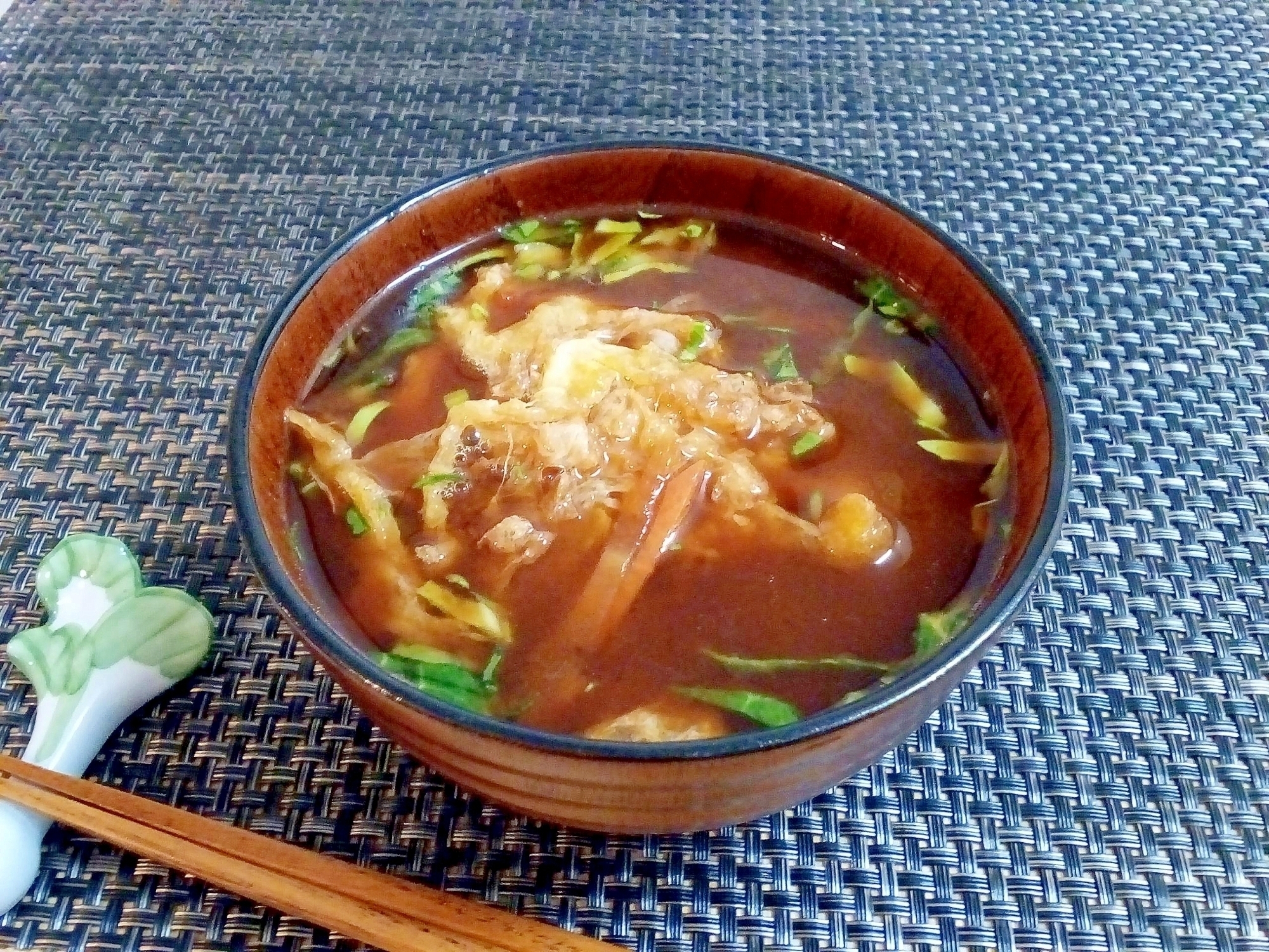 ♪卵液が残ったら♡揚げ玉子の味噌汁♪