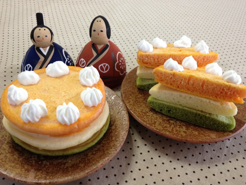 ひな祭り☆三色ホットケーキ