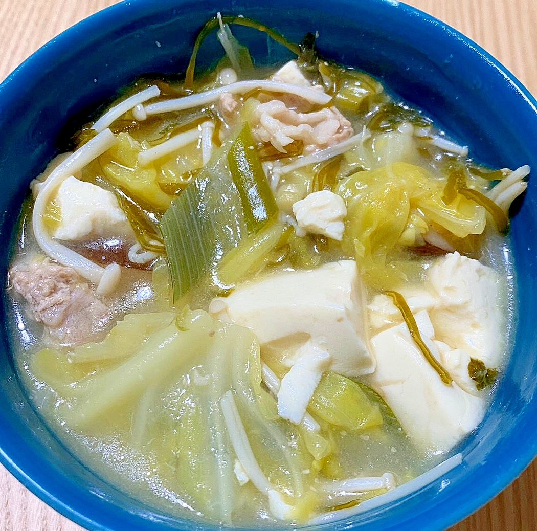 豆腐とキャベツの和風スープ