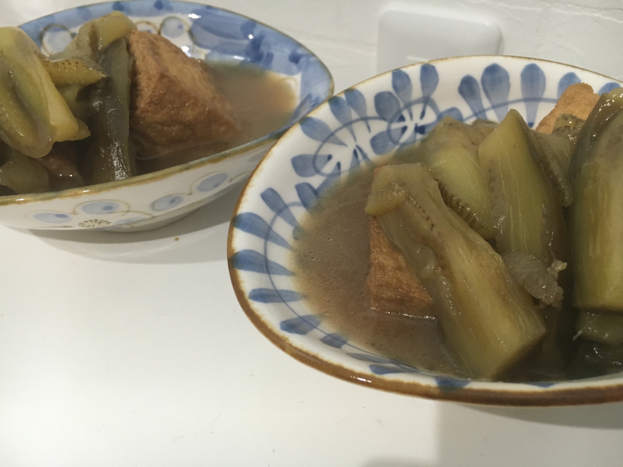 水茄子と厚揚げの煮物。