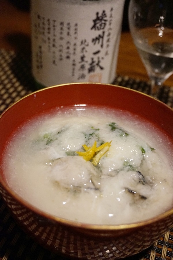 【兵庫食材】牡蠣と菜の花の蕪蒸し